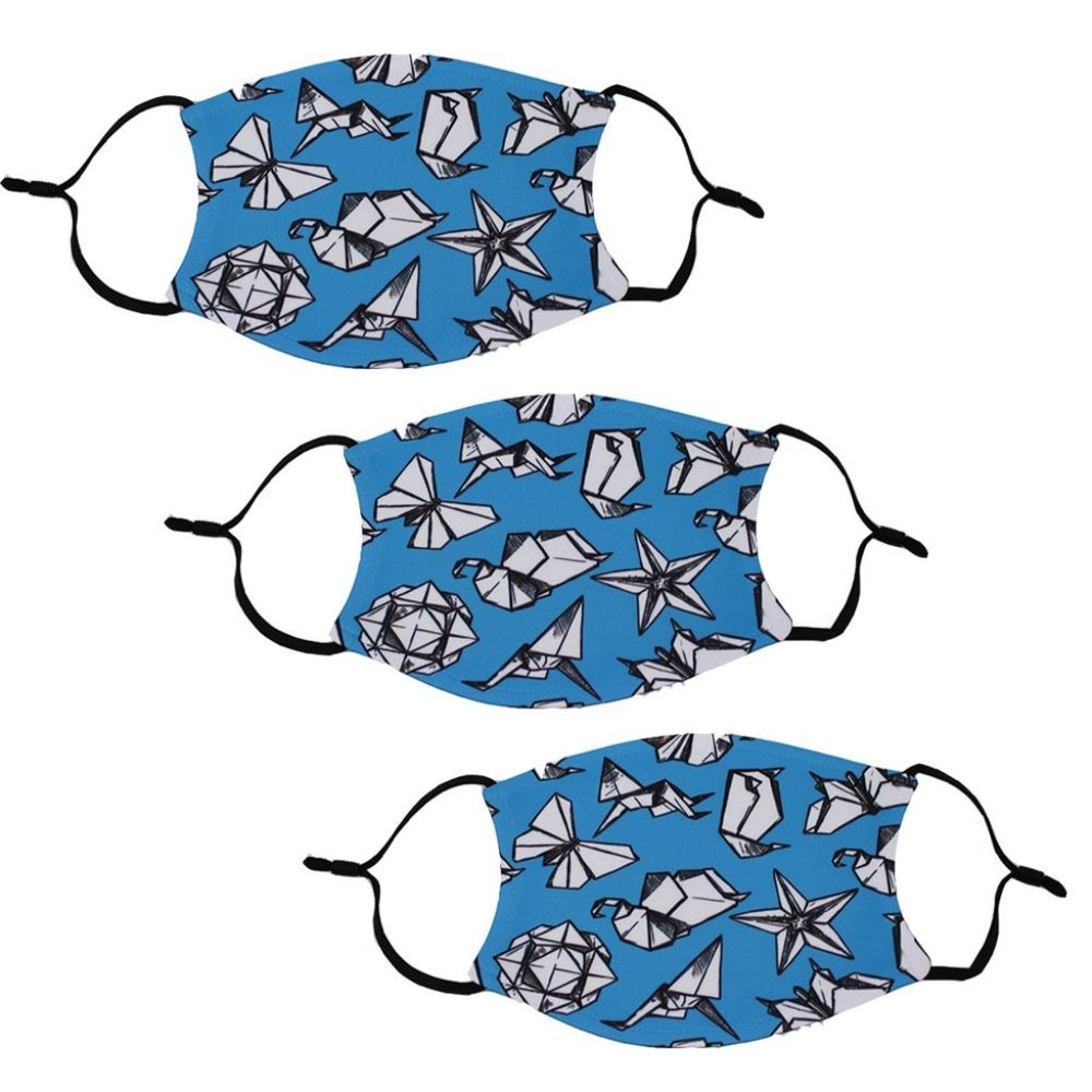 Pack of 3 Adjustable Polyester Graphic Face Mask M